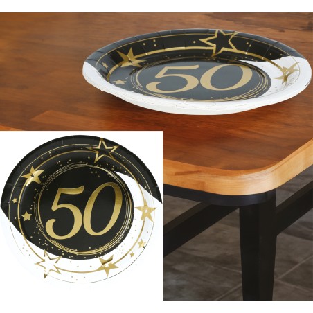 Platos 50 cumpleaños 6 uds de 23 cm-El Informal Santander