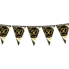 Guirnalda banderin triangular 50 cumpleaños 3 mt