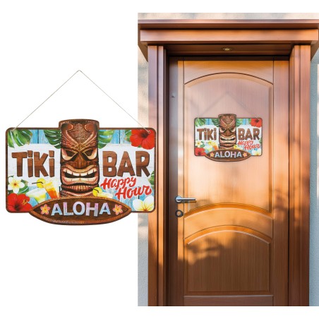 Cartel Tiki Bar fiesta Hawaiana 25x35 cm-El Informal Santander