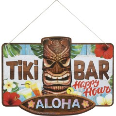 Cartel Tiki Bar fiesta Hawaiana 25x35 cm-El Informal Santander