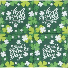 Servilletas San Patricio 20 uds de 16 cm-Tus Disfraces Baratos