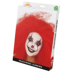Peluca payaso roja cardada-El Informal Santander