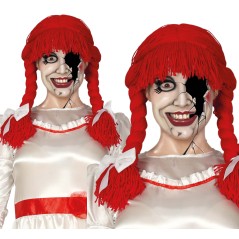 Peluca muñeca de trapo roja coletas-El Informal Santander