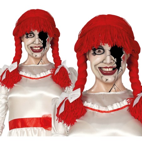 Peluca muñeca de trapo roja coletas-El Informal Santander