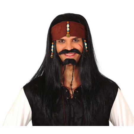 Peluca pirata Jack Sparrow pirata del caribe