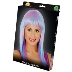 Peluca azul mechas calidad extra melena larga-El Informal Santander