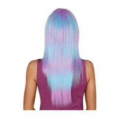 Peluca azul mechas calidad extra melena larga-El Informal Santander