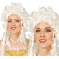 Peluca marquesa veneciana de epoca blanca tirabuzones