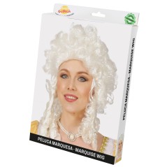 Peluca marquesa veneciana de epoca blanca tirabuzones-El Informal Santander