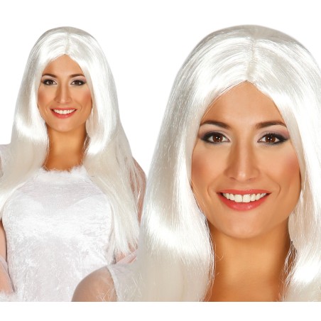 Peluca lisa blanca-El Informal Santander