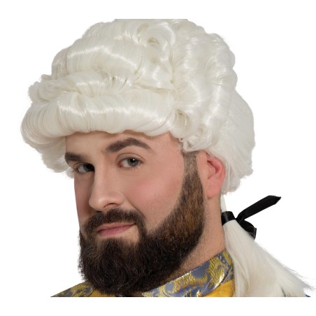 Peluca blanca de epoca coleta hombre -El Informal Santander