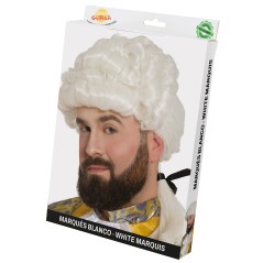 Peluca blanca de epoca coleta hombre -El Informal Santander