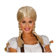 Peluca rubia con trenzas colegiala