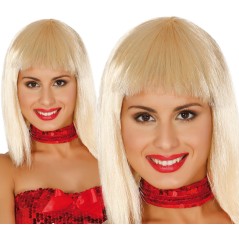 Peluca media melena flequillo rubia-El Informal Santander