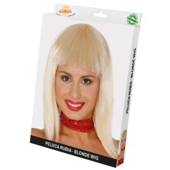 Peluca media melena flequillo rubia-El Informal Santander
