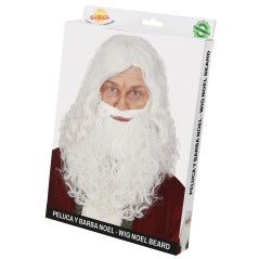 Peluca con barba Papa Noel extra para adulto