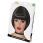 Peluca cabaret media melena negra flequillo
