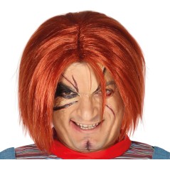 Peluca naranja similar a Chucky el muñeco diabolico-El Informal