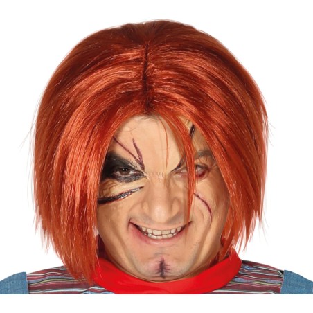 Peluca naranja similar a Chucky el muñeco diabolico-El Informal
