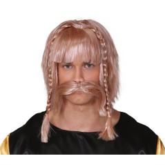 Peluca bigote vikingo galo