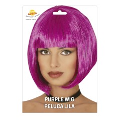 Peluca lila corta con flequillo-El Informal Santander