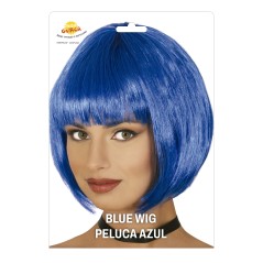Peluca azul corta con flequillo-El Informal Santander