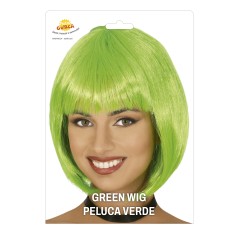 Peluca verde corta con flequillo-El Informal Santander