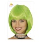 Peluca verde corta con flequillo