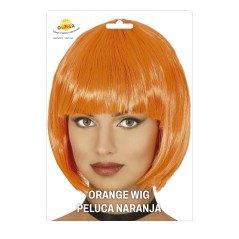 Peluca naranja corta con flequillo-El Informal Santander