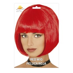 Peluca roja corta con flequillo-El Informal Santander