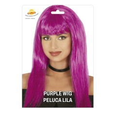 Peluca morada larga con flequillo-El Informal Santander