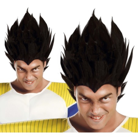 Peluca vegeta guerrero espacial negra -El Informal Santander