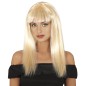 Peluca rubia larga con flequillo