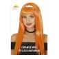 Peluca naranja larga con flequillo