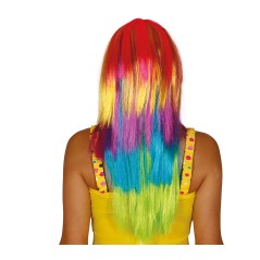 Peluca melena lisa multicolor arcoiris-El Informal Santander