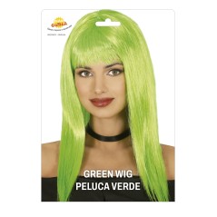 Peluca verde larga con flequillo-El Informal Santander