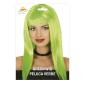 Peluca verde larga con flequillo