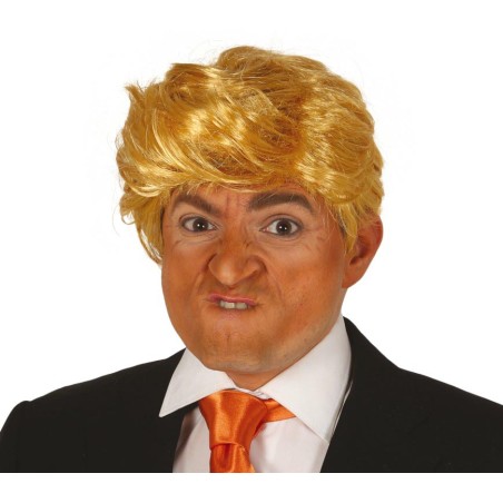 Peluca rubia con flequillo Donald presidente
