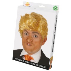 Peluca rubia con flequillo Donald presidente-El Informal Santander
