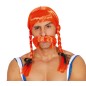 Peluca obelix galo naranja con trenzas