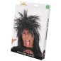 Peluca punki negro/plata
