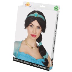 Peluca princesa del desierto coleta morena-El Informal Santander