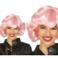 Peluca rosa años 50 rizo