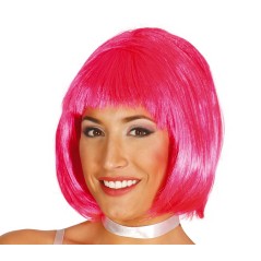 Peluca melena rosa superstar