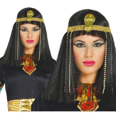 Peluca egipcia cleopatra con diadema-El Informal Santander