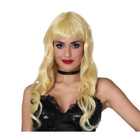 Peluca rizos rubia melena