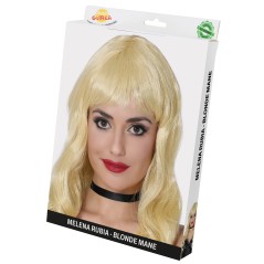 Peluca rizos rubia melena-El Informal Santander