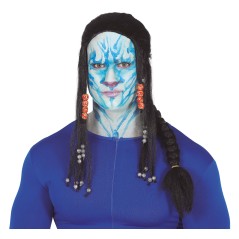 Peluca con trenzas y pañuelo