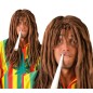 Peluca rasta marron bob marley jamaicano