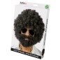Peluca negra afro con barba rizos